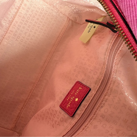 Kate Spade Pink Pebbled Leather Satchel Crossbody Gold Hardware - Picture 7 of 14